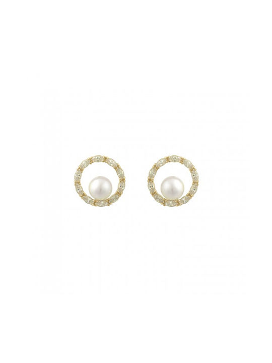 Earrings made of Silver Gold Plated with Stones & Pearls