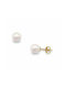 Earrings made of Gold 14K with Stones & Pearls