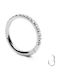 Piercing.gr Clicker 8mm Единична Обеца от Стомана Позлатено с Камъни