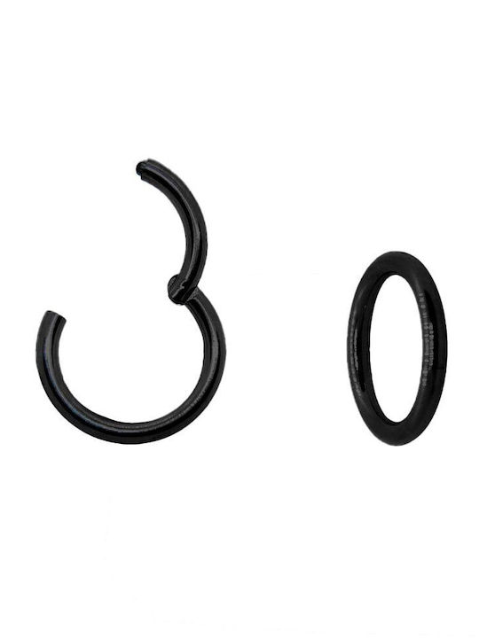 Piercing.gr Σκουλαρίκι Clicker από Ατσάλι 8mm Μαύρο