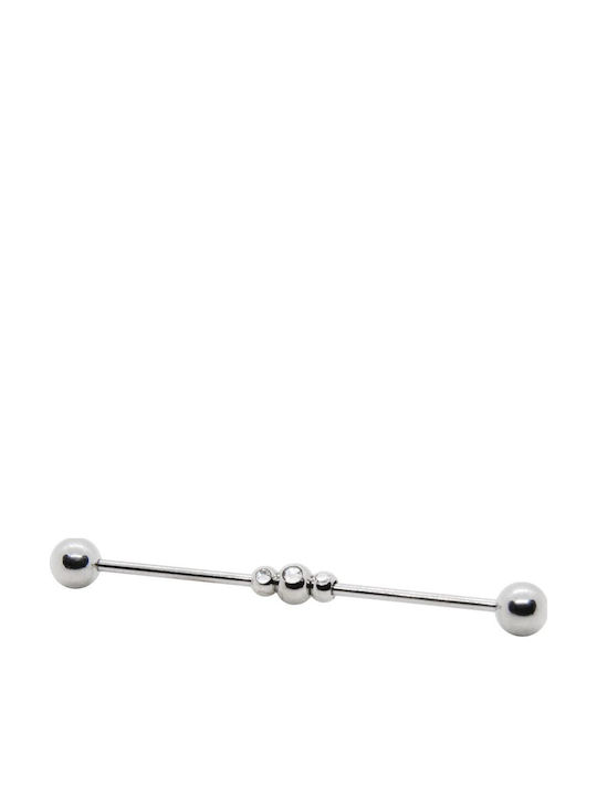 Piercing.gr Σκουλαρίκι Μπάρα από Ατσάλι 1.2mm Ασημί