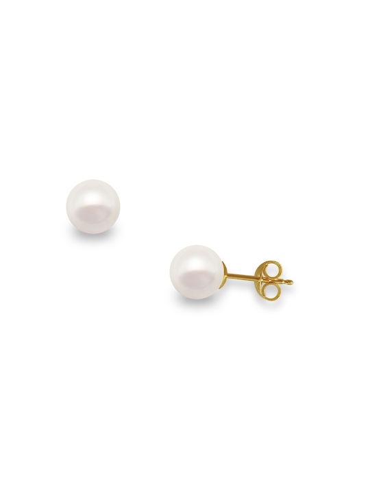 Earrings made of Gold 14K with Pearls