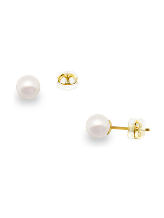 Earrings from Gold 14K with Pearls