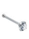 Piercing.gr Ohrring Stift Nase aus Silber 0,6mm Weiß