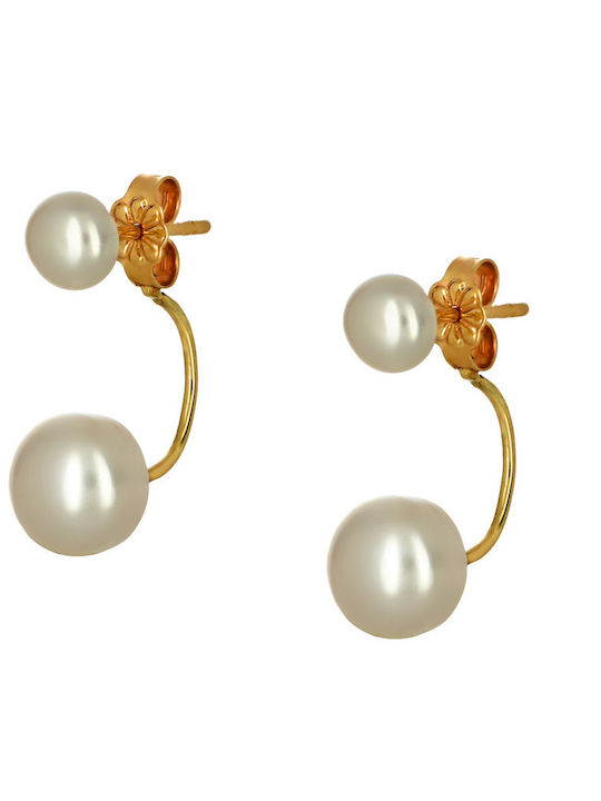 Cercei Ear Jackets din Aur 14K cu Perle