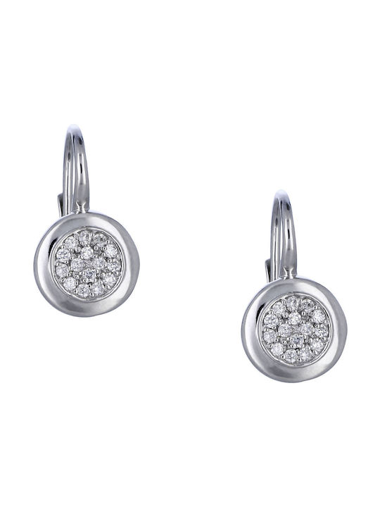 Earrings Pendants made of Platinum with Diamond