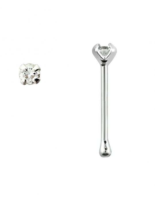 Nose Bar Earring in 14K Platinum