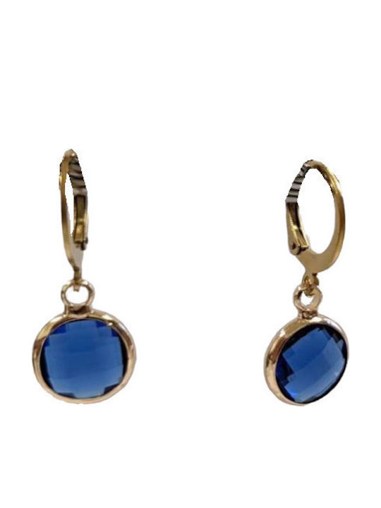 Kostibas Fashion Earrings made of Steel Gold Plated with Stones