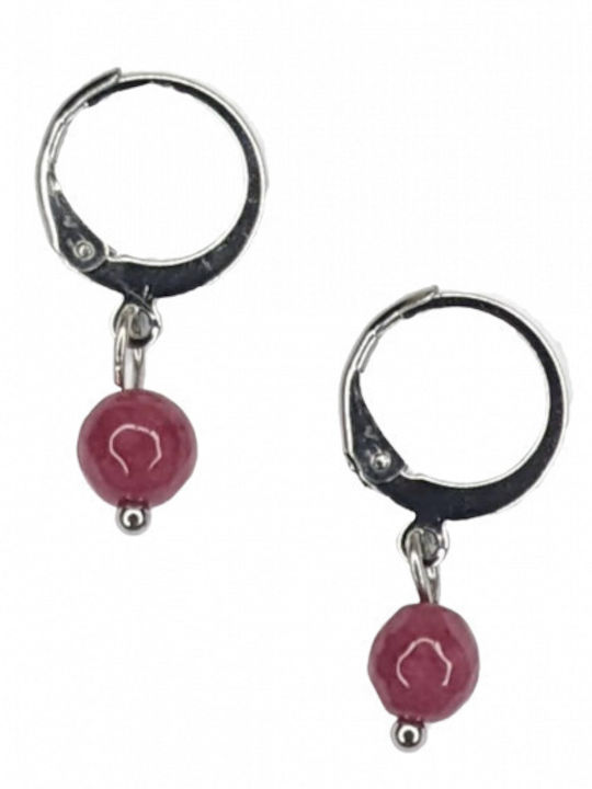 Tatu Moyo Earrings Hoops made of Steel Gold Plated with Stones
