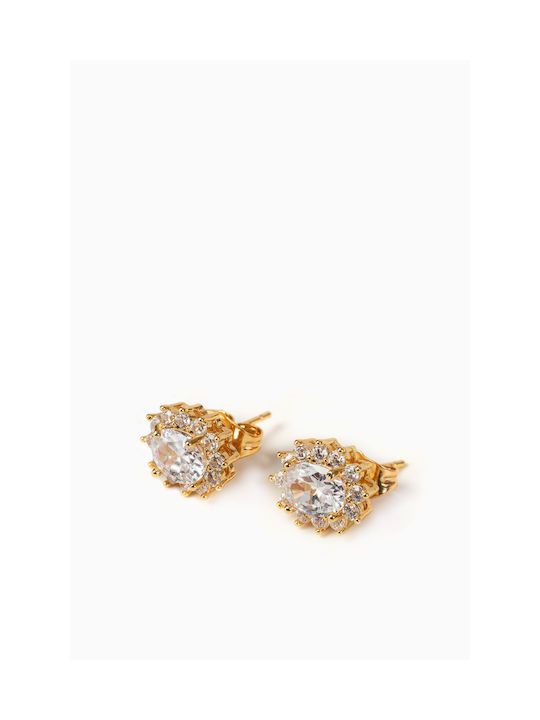 Jucita Earrings made of Steel Gold Plated with Stones