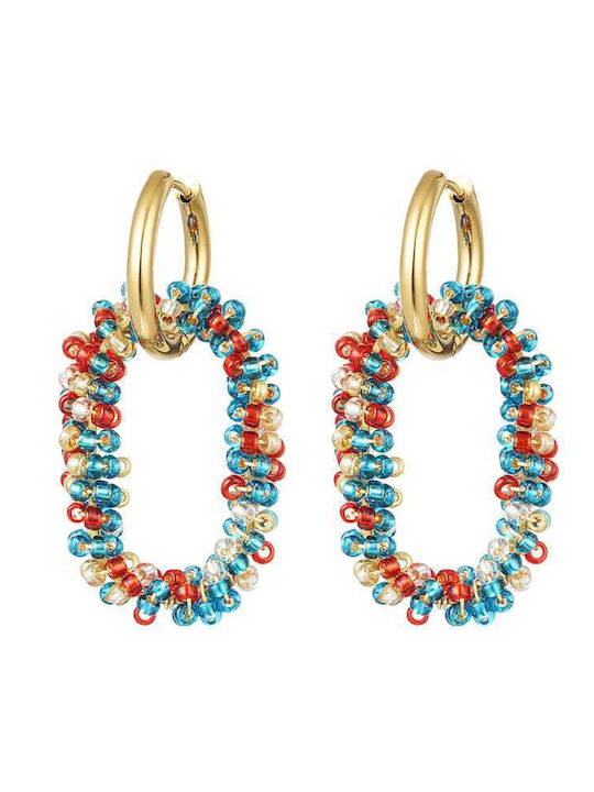 Georgiadis Accessories Σκουλαρίκια Κρεμαστά από Ατσάλι Επιχρυσωμένα