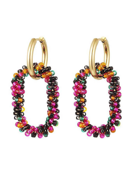 Georgiadis Accessories Σκουλαρίκια Κρεμαστά από Ατσάλι Επιχρυσωμένα