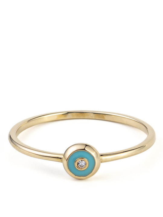 George Art Jewels Дамски Пръстен Халка с Емайл от Злато 14K