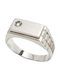 Men's White Gold Ring 14K