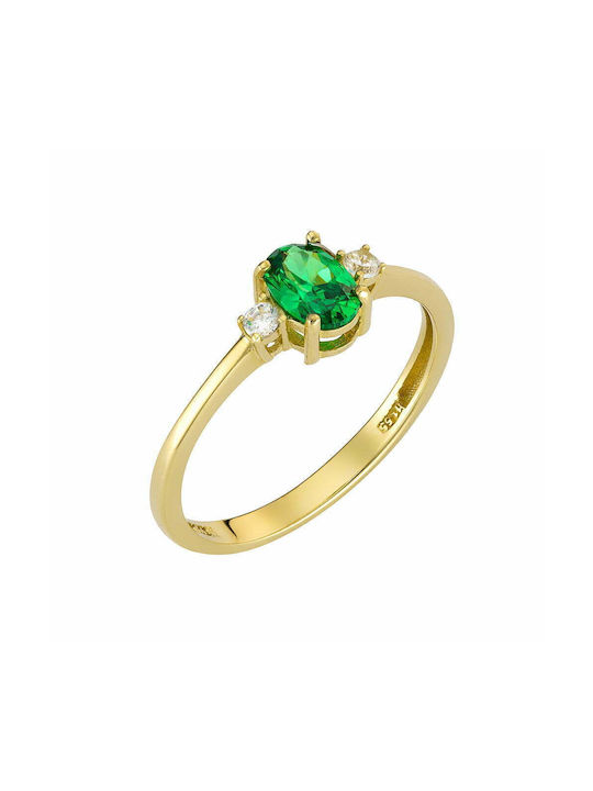 Women's Gold Ring with Zircon 14K