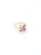 Ring with Zircon & Enamel made of Gold 14K