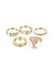 Set Damen Ringe Vergoldet