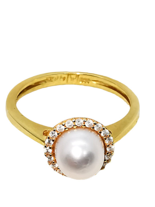 Kosmima1 Damen Ring mit Perlen aus Gold 14K