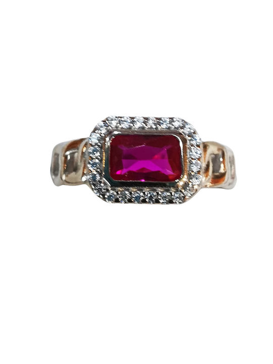 Kosmima1 Damen Ring mit Zirkonia aus Silber Vergoldet