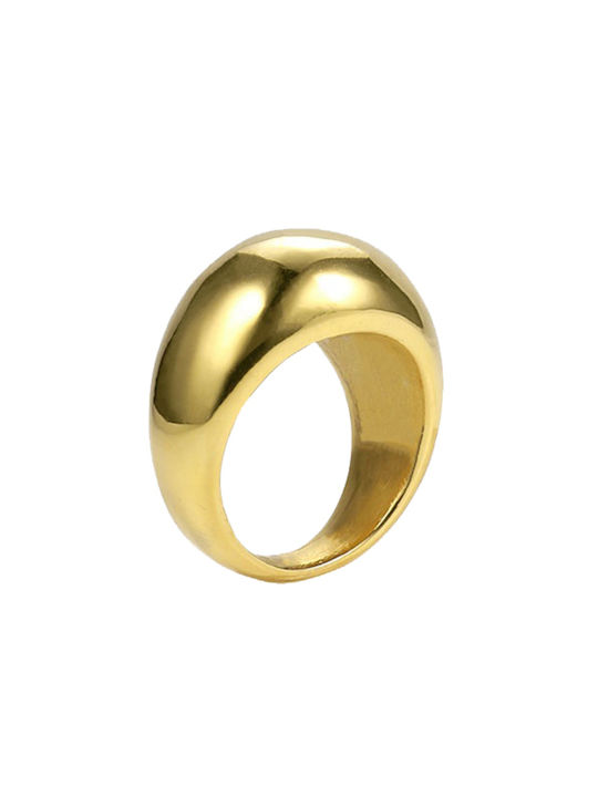 Damen Ring aus Stahl Vergoldeter