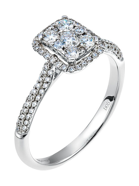 Women's White Gold Ring with Diamond 18K