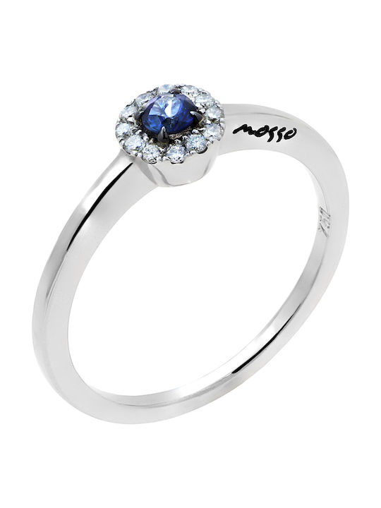 Women's White Gold Ring with Diamond 18K