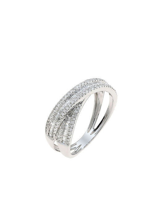 Women's White Gold Ring with Diamond 18K