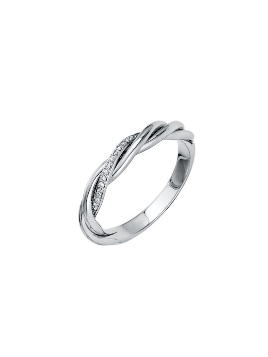 Women's White Gold Ring with Diamond 18K