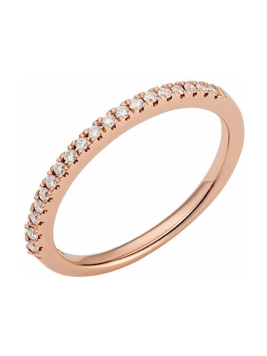 Women's Gold Half Eternity Ring with Diamond 18K