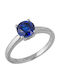 Single Stone Ring in 18K Gold with Sapphire