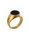 Goldsmith Goldsmith S Round Matte Stainless Ring made of Steel Gold Plated