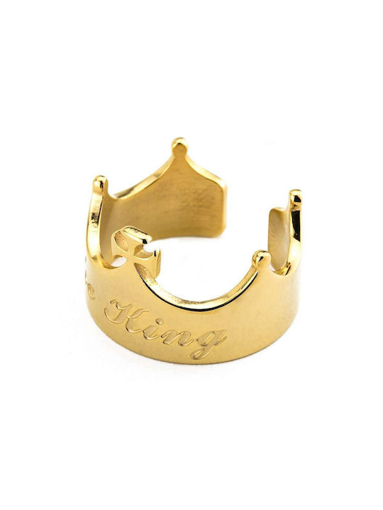 Goldsmith Goldsmith King Crown Stainless Ring made of Steel Gold Plated
