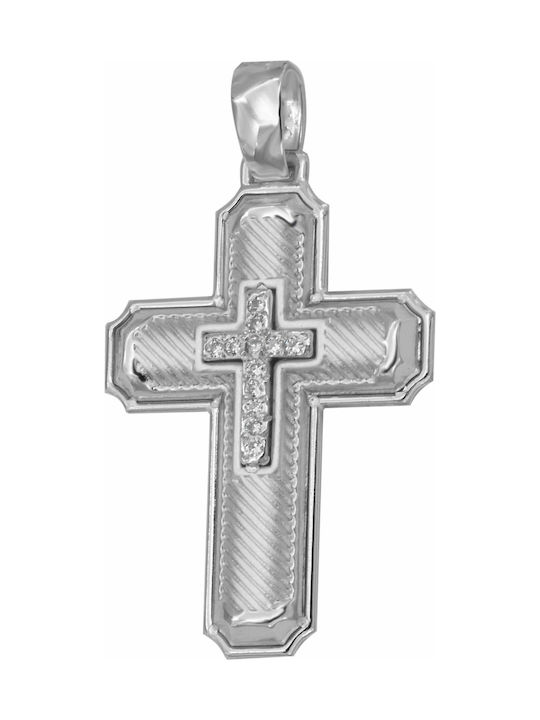 Weißgold Kreuz 14K