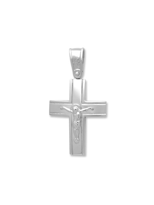 Men's White Gold Cross 14K with the Crucified