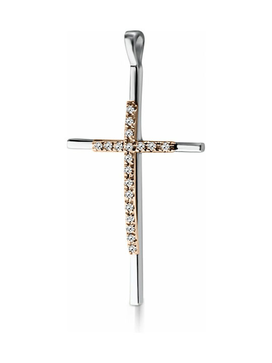 White Gold Cross 18K