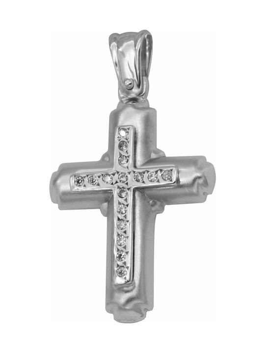 Weißgold Kreuz 14K