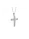 Men's White Gold Cross 14K