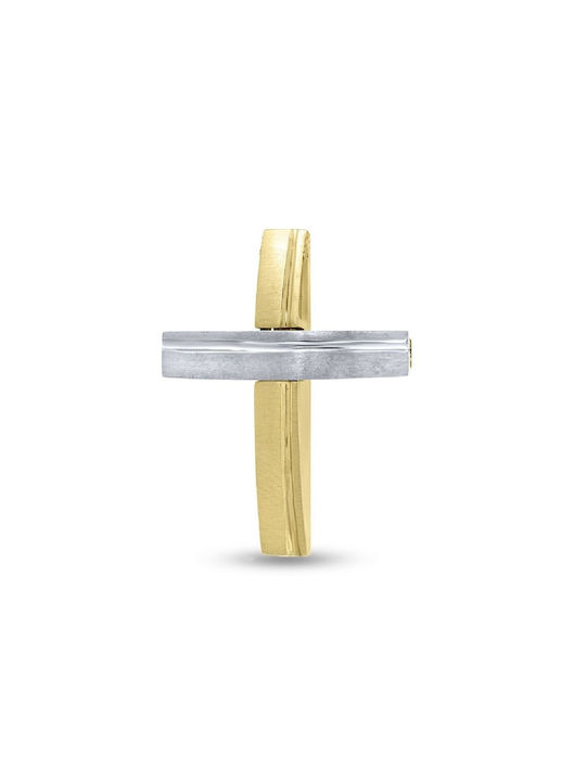 Herren Weißgold Kreuz 14K