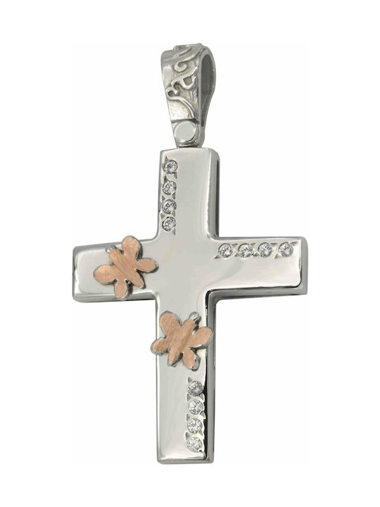 Weißgold Kreuz 14K