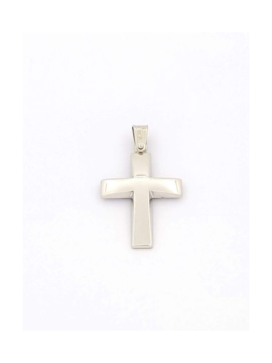 Kirkikosmima Men's White Gold Cross 14K Double Sided