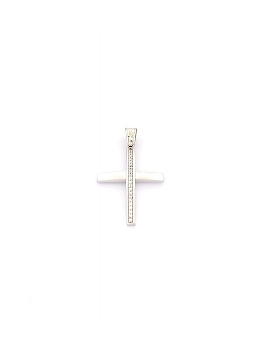 Kirkikosmima Women's White Gold Cross 14K with Chain