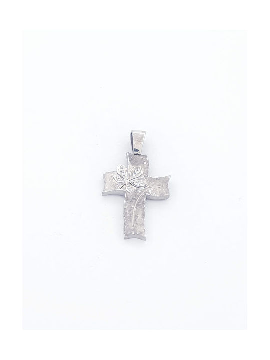 Kirkikosmima Women's White Gold Cross 14K Double Sided