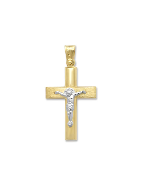 Herren Gold Kreuz 14K mit dem Gekreuzigten