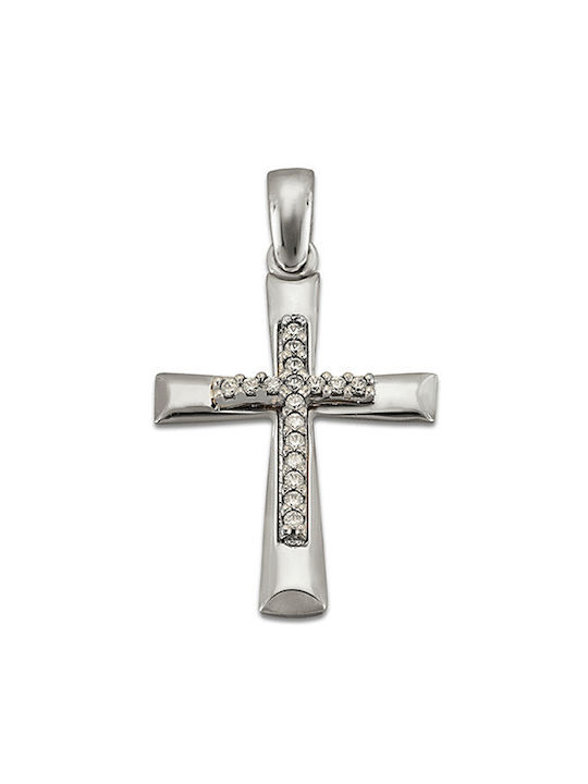 Damen Weißgold Kreuz 14K