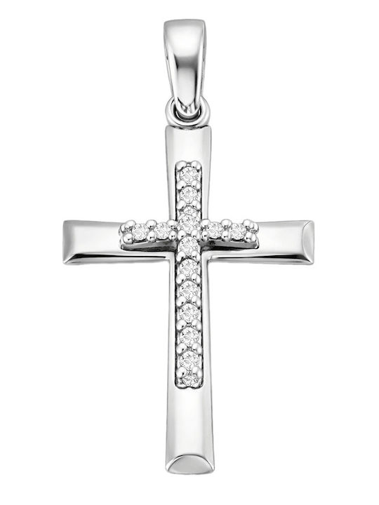 FenixJewelry Дамски Бял златен Кръст 14K