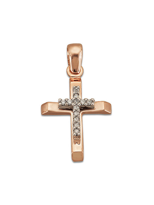 Femeiesc Aur Roz Cruce 14K