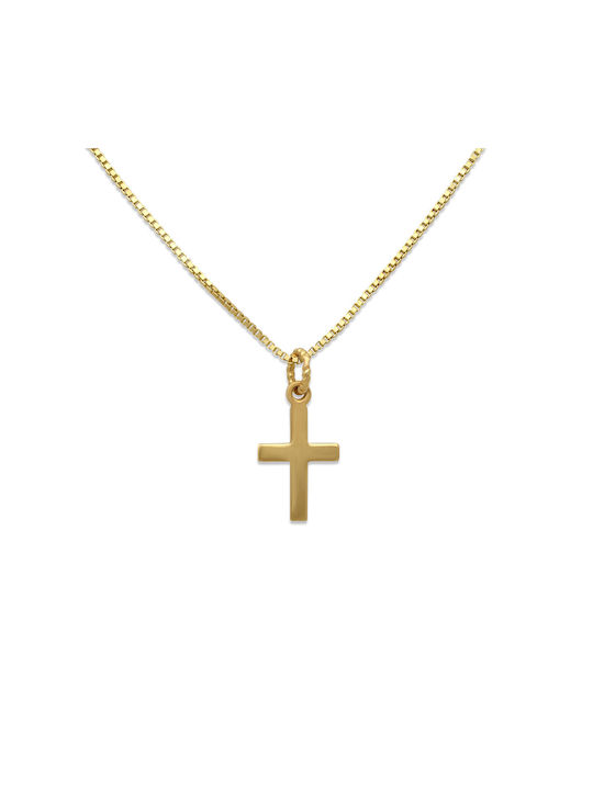 Damen Gold Kreuz 14K mit Kette