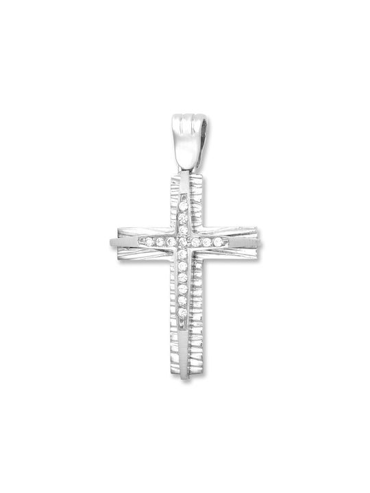 Damen Weißgold Kreuz 14K