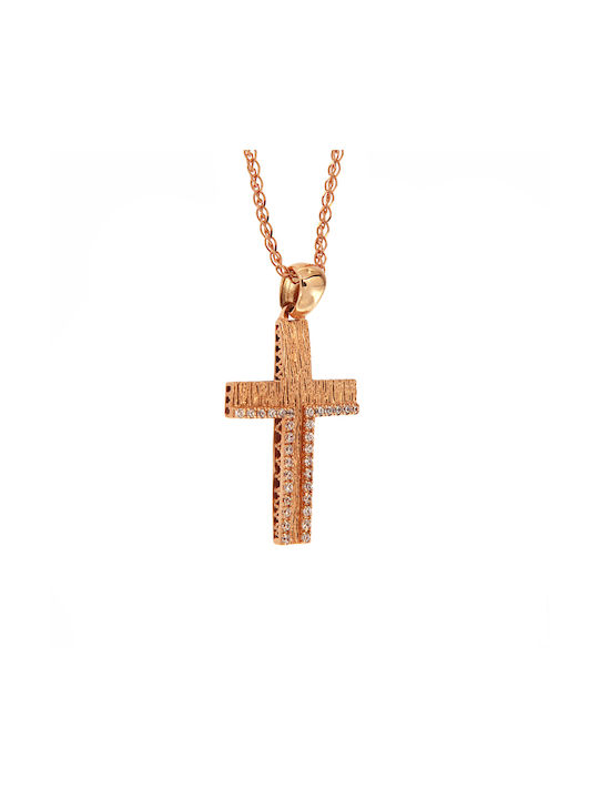 Damen Roségold Kreuz 14K