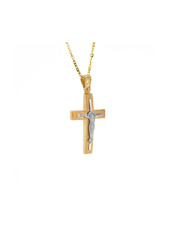 Herren Gold Kreuz 14K mit dem Gekreuzigten